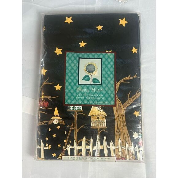 Debbie Mumm flannel backed vinyl tablecloth Frankenstein broomhilda 52x90 oblong - Picture 1 of 3